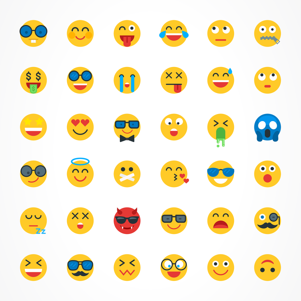 kuvassa monta erilaista emojieta